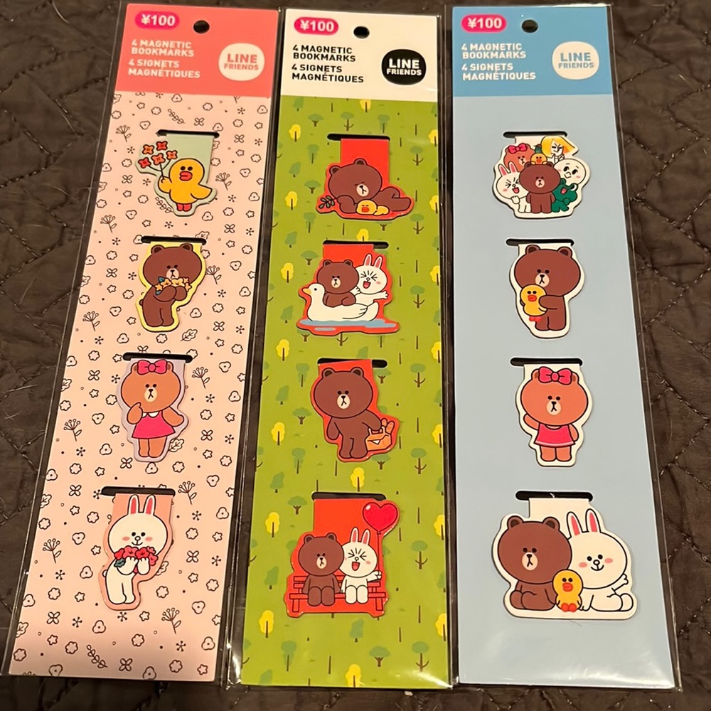 Line friends magnetic bookmarks
